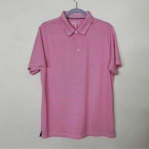 Michel Rouen Pink Striped Polo size medium